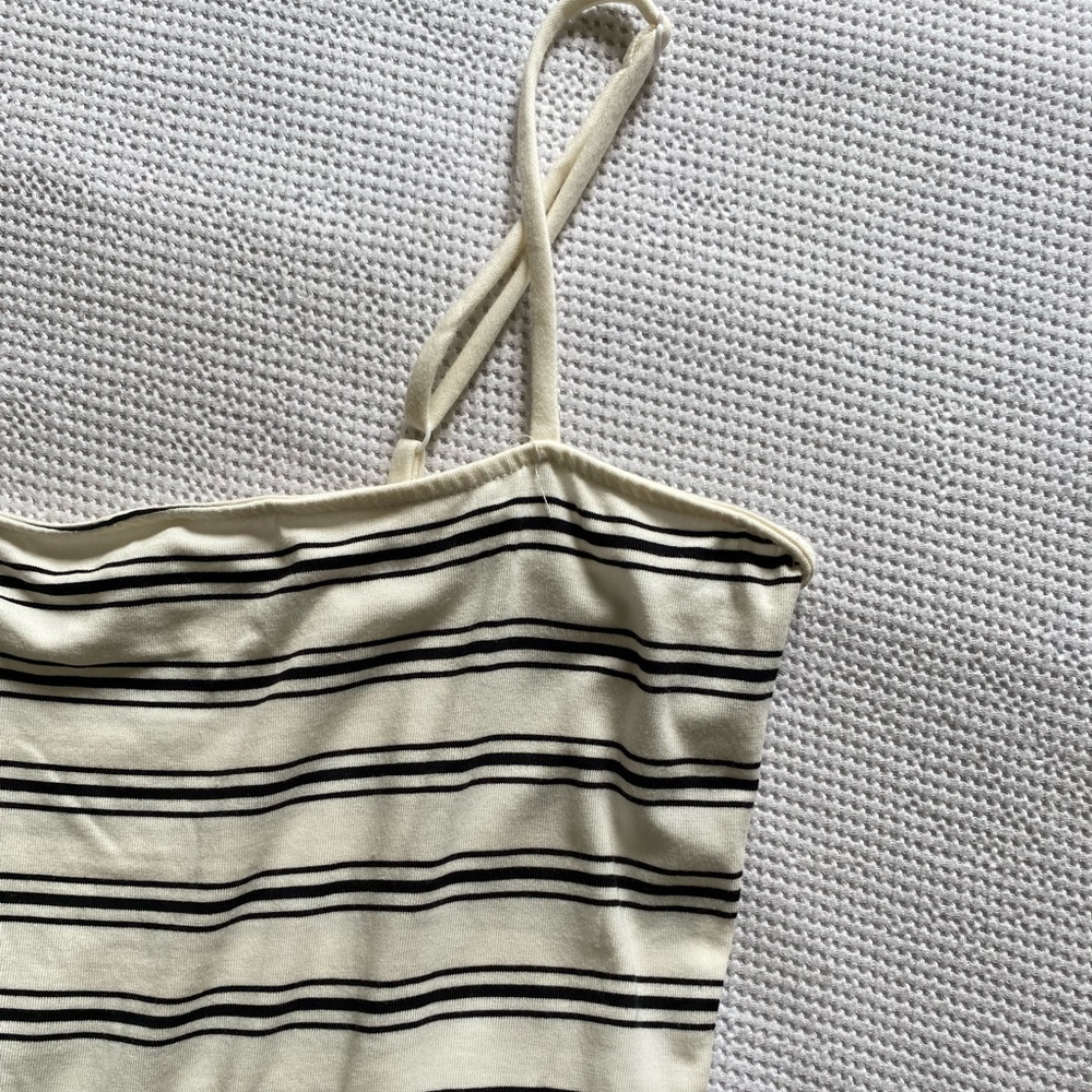 Cream/White Striped Dress - Picture 4 of 6